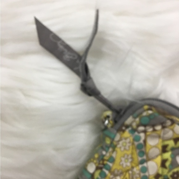 Vera Bradley larger wristlet green gray yellow turquoise brown - Picture 2 of 9